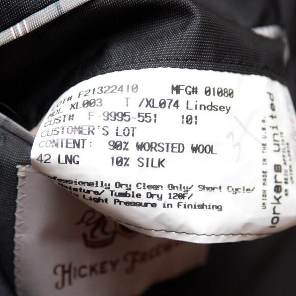 42R Hickey Freeman Mens Blazer‎ Sportcoat Silk Wool Striped Grey D040191 - Picture 10 of 11